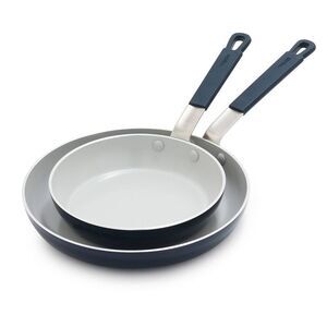 Bobby Flay -  2pk (8" and 10") Ceramic Nonstick Alumi Blue